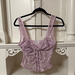 Lavender Lace Sleeveless Top